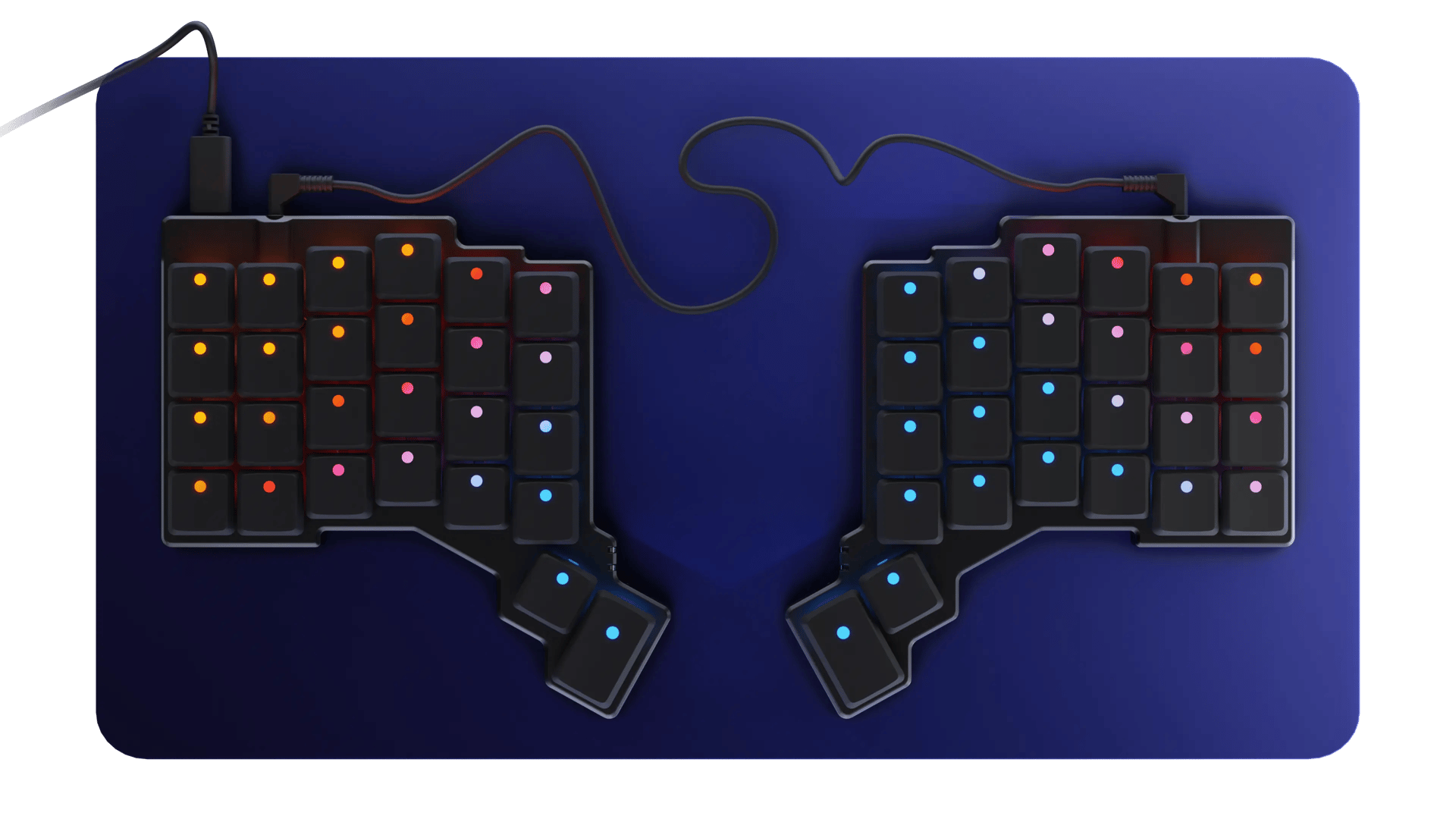 the dark variant blank set of voyager keycaps