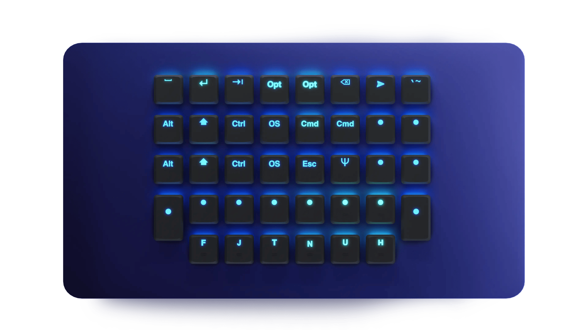 the dark variant extras set of voyager keycaps