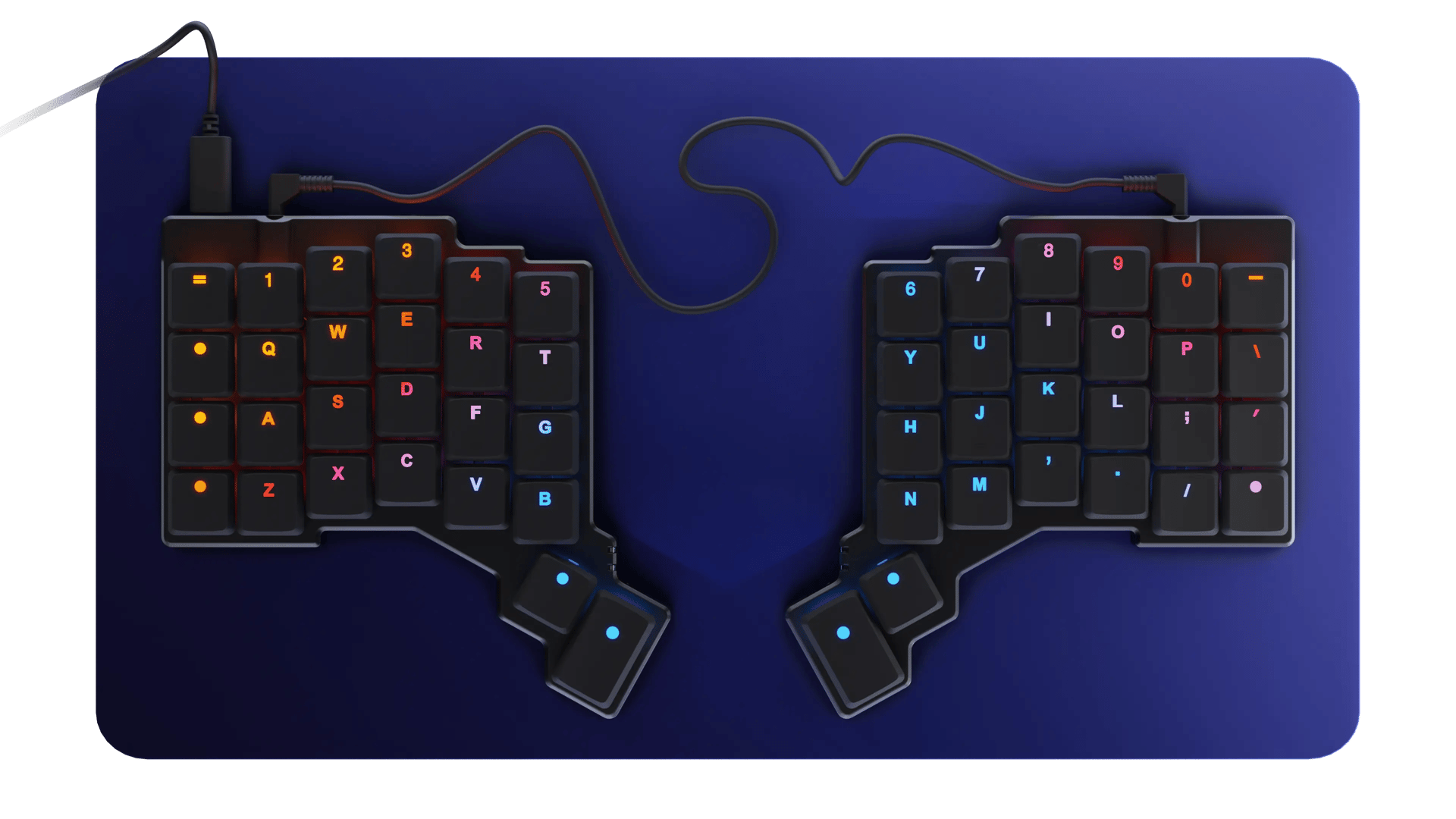 the dark variant global set of voyager keycaps