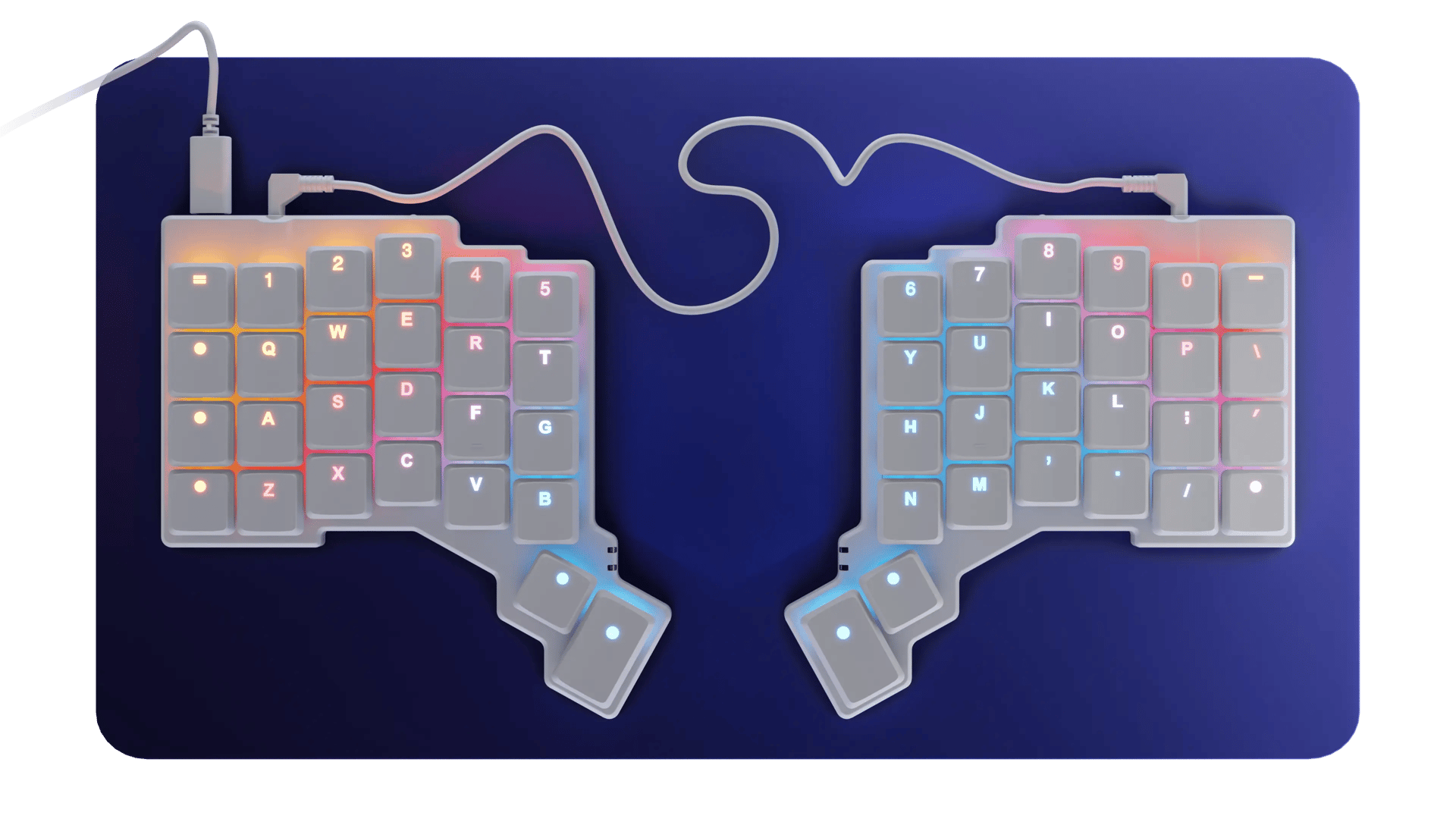 the light variant global set of voyager keycaps