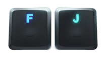 F and J keys with tactile bumps