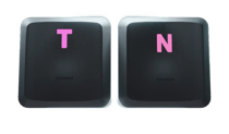 T and N keys with tactile bumps
