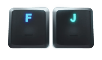 F and J keys with tactile bumps