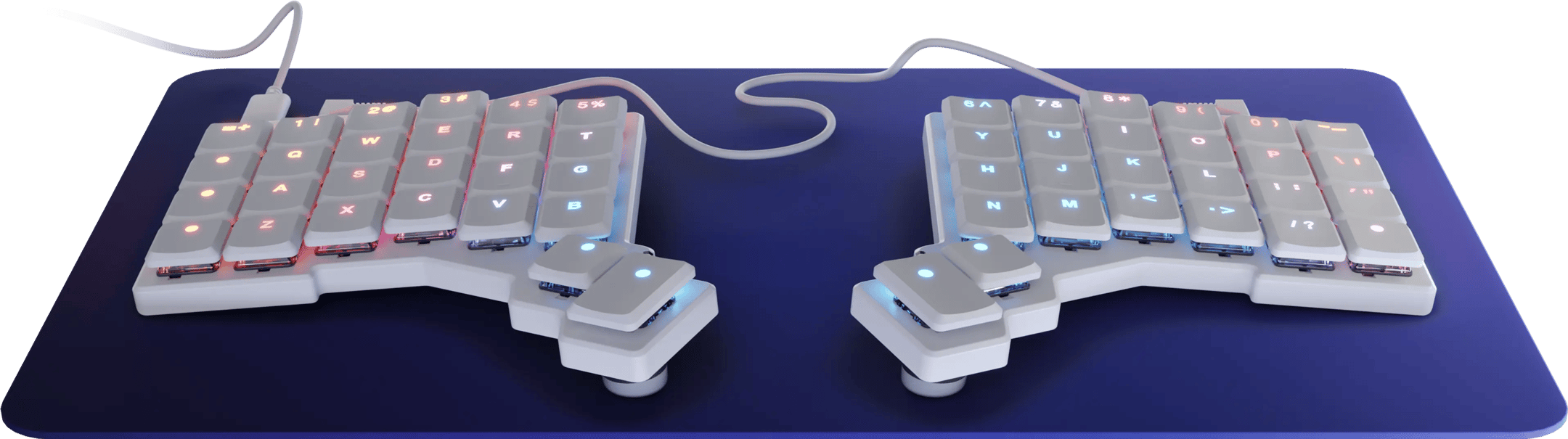 White Voyager with Printed US Keycaps