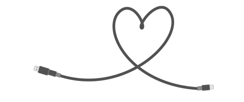 a cabled tied in the shape of a heart