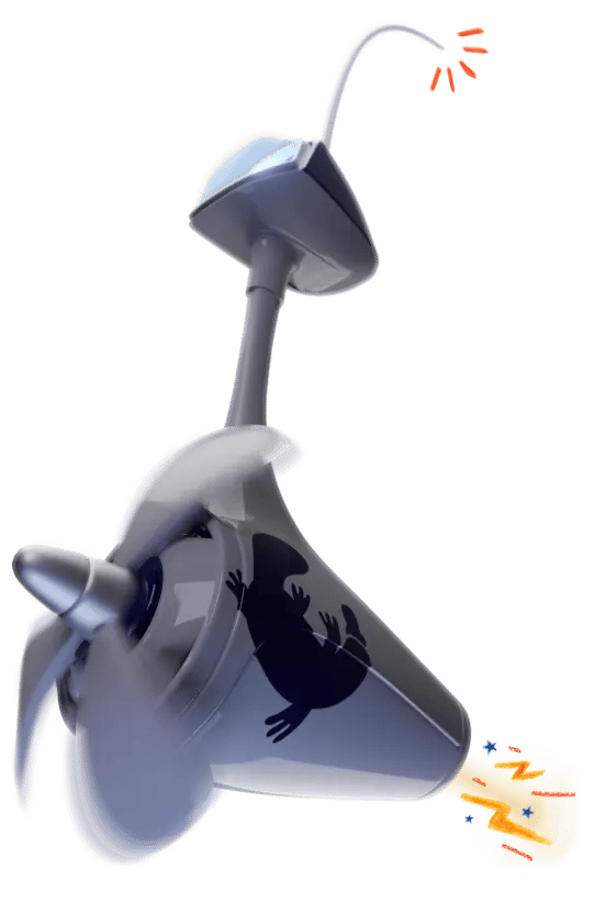 Stylized propeller airplane