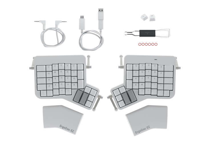 Contents of an Ergodox package