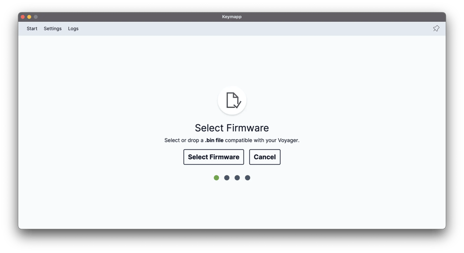 Keymapp screen: Select firmware